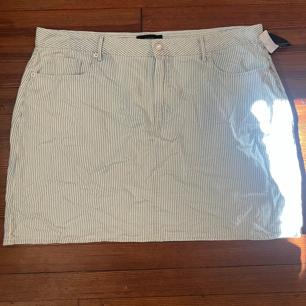 Striped Blue and White Women's Skirt